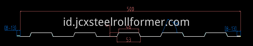 500 roof panel profile